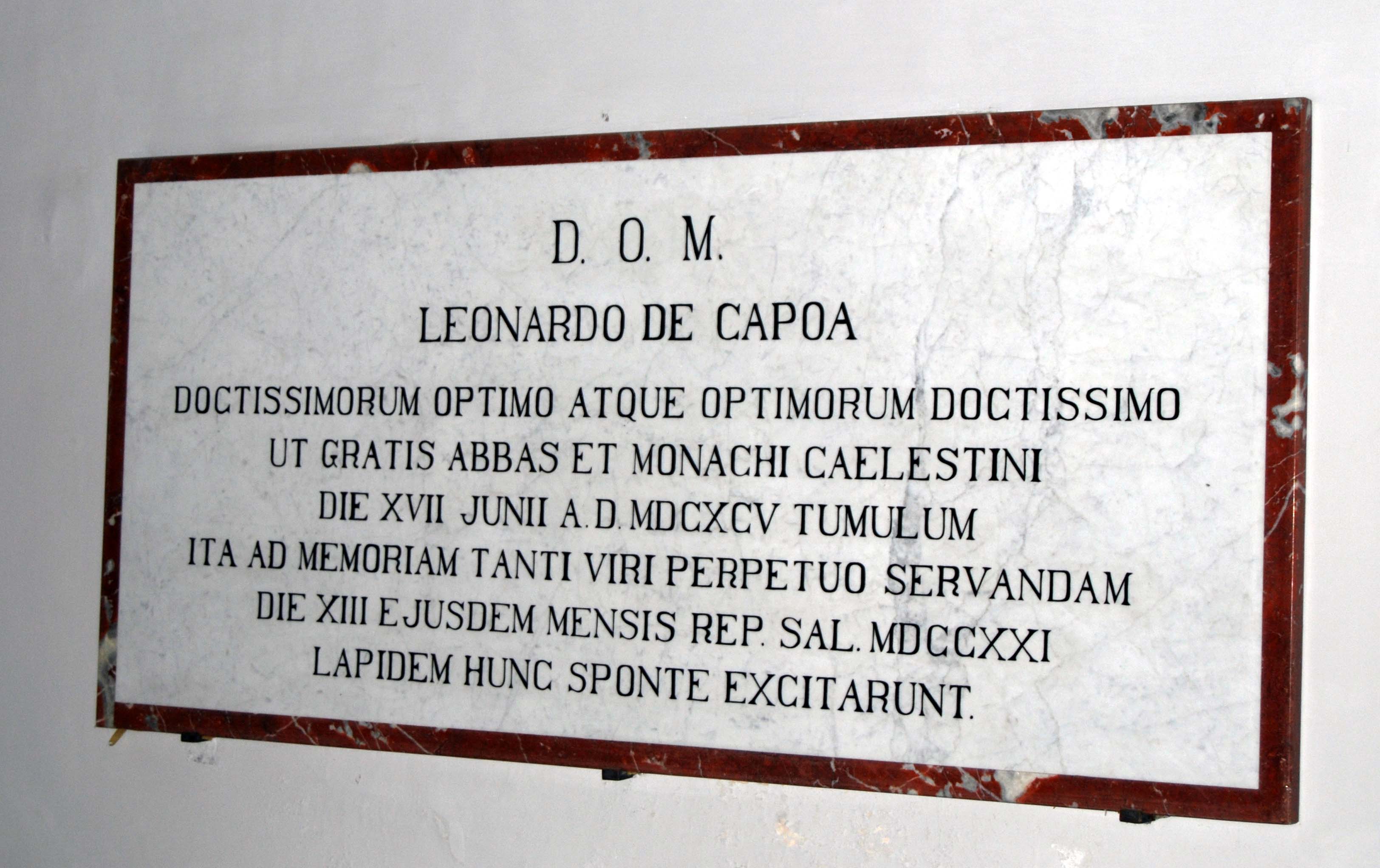 Leonardo di Capua's memorial tablet by Arturo Armone Caruso, Naples (1) .jpg